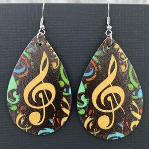 🎉3/$25🎉 Music Note Clef Dangle Tear Drop Earrings